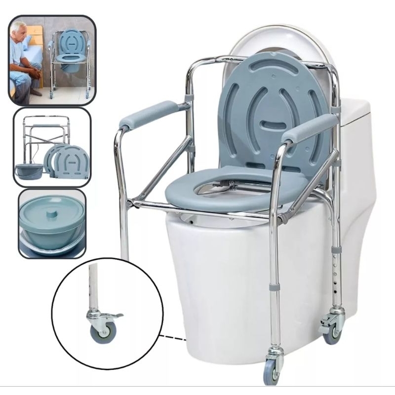 Cadeira de Banho higiênica dobrável Suporta até 100kg