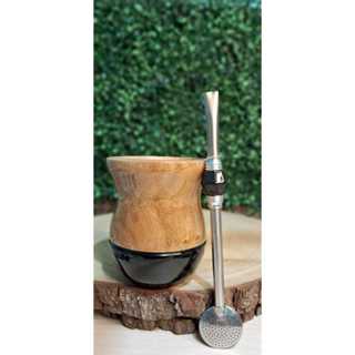 Kit Cuia madeira Imbuia Premium Bomba Inox Cores em Oferta na Shopee