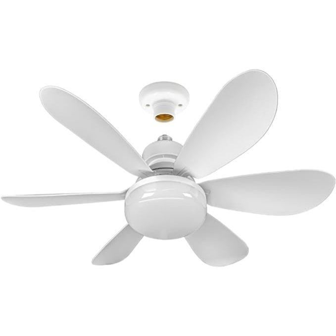 Ventilador de Teto 80W com Lâmpada Encaixe E27 Led Silencioso e Inteligente com Controle Remoto