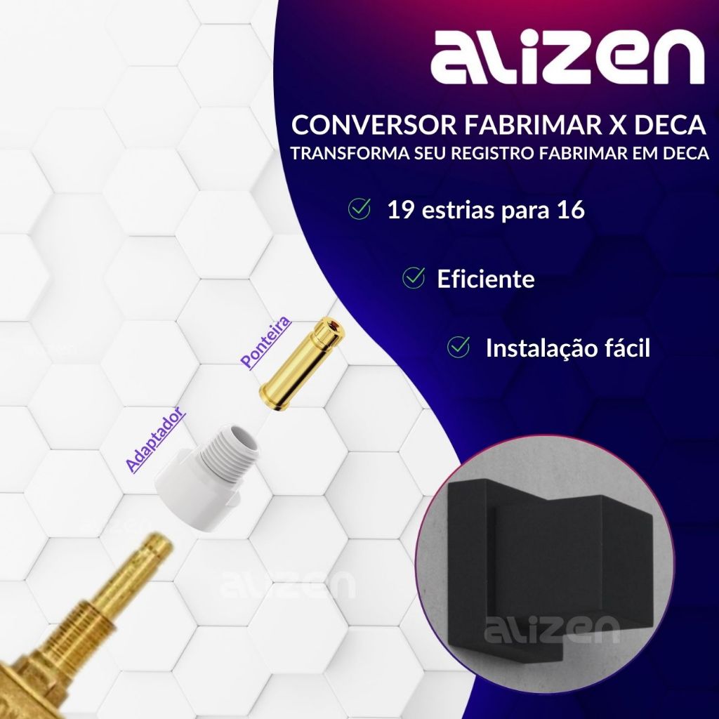Conversor para Registro Fabrimar para Deca 1/2 3/4 19 Estrias