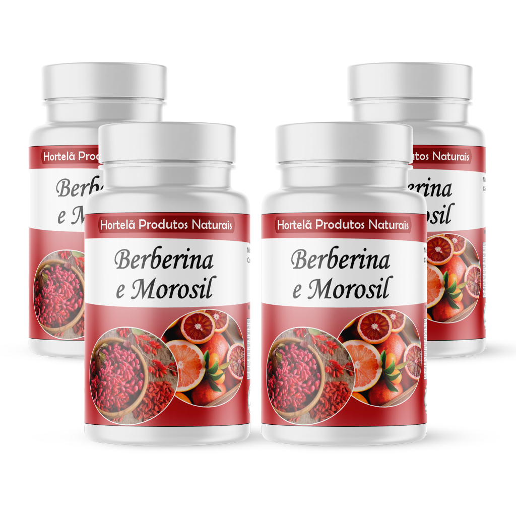 Kit 4 Frascos - Berberina com Morosil ( Composto 100% Natural ) 500 Mg - 60 cápsulas em Oferta na Shopee