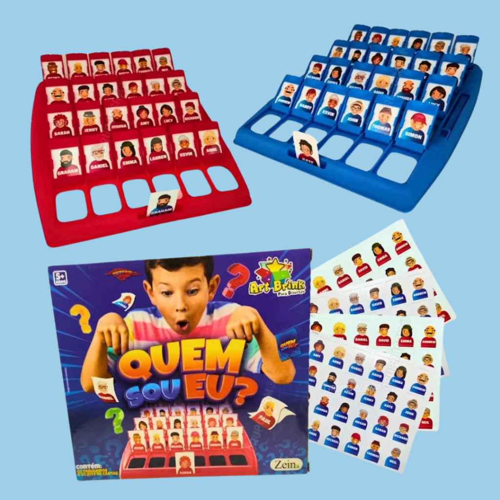 Jogo Quem Sou Eu Brinquedo Infantil Com Personagens e Tabuleiro Cara a Cara em Oferta na Shopee
