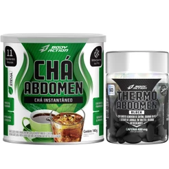 Chá Abdomen Solúvel Instantâneo + Thermo Abdomen Black 60 Comp Bodyaction