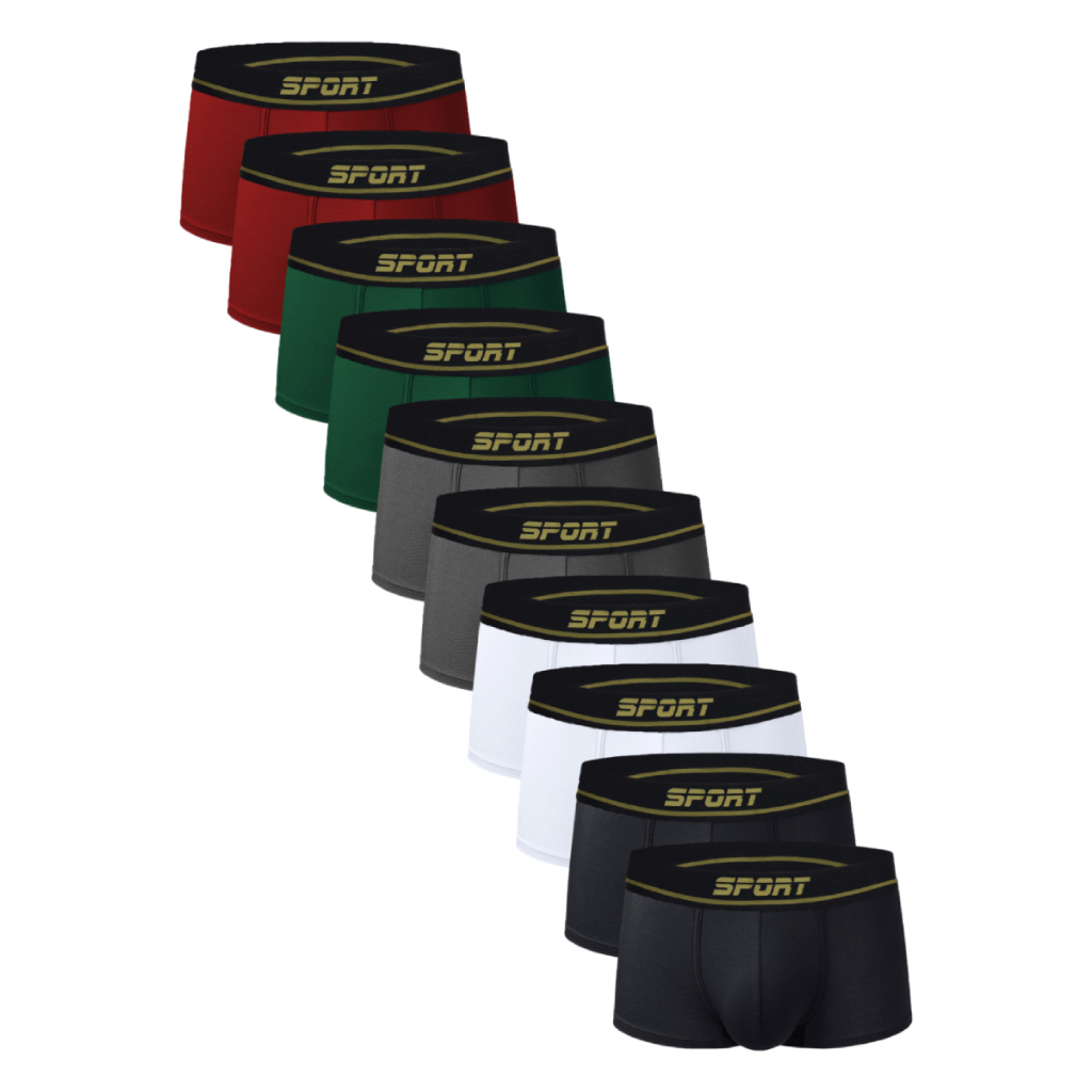 Kit 10 Cuecas Boxer Variadas Adulto Masculino Algodão ou Microfibra Sortidas