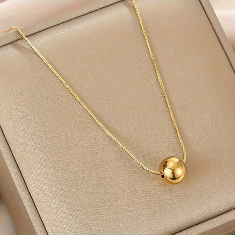 Colar Bola Feminino Folheado a Ouro 18k Antialergênico