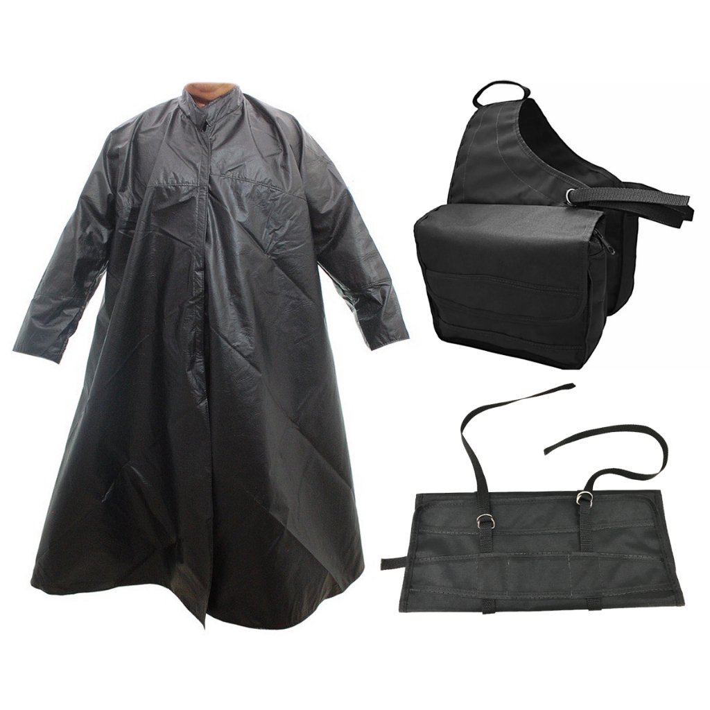 Conjunto Alforje Bornal Bolsa Térmica Com Porta Capa E Capa De Chuva Boiadeiro