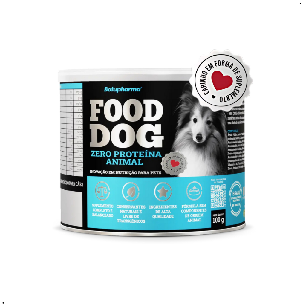 Food Dog Zero Proteína Animal 100g Suplemento Vitamínico Mineral e Aminoácido Cães