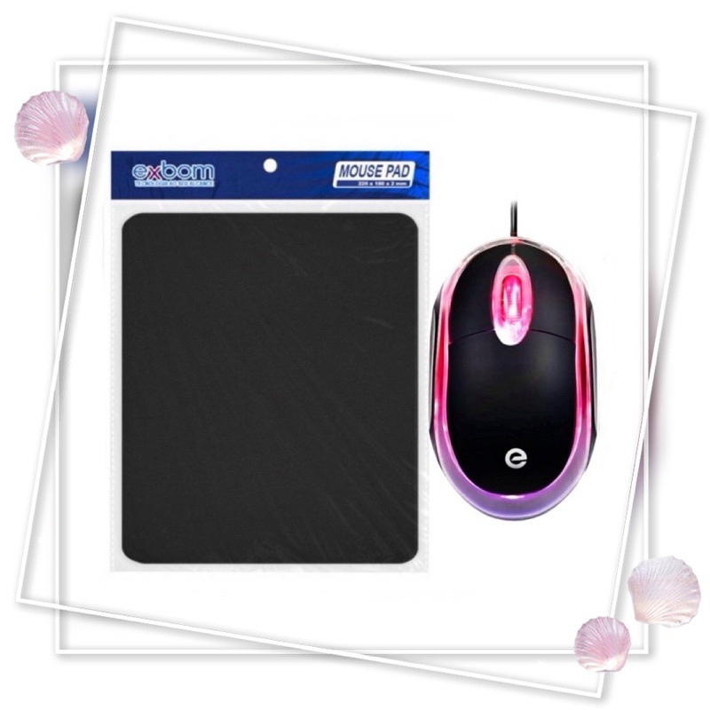 Kit Mouse Óptico + Mouse Pad Promoção