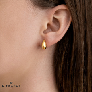 Brinco Gota Bold Pequeno Banhado a Ouro 18K - D France Semijóias em Oferta na Shopee