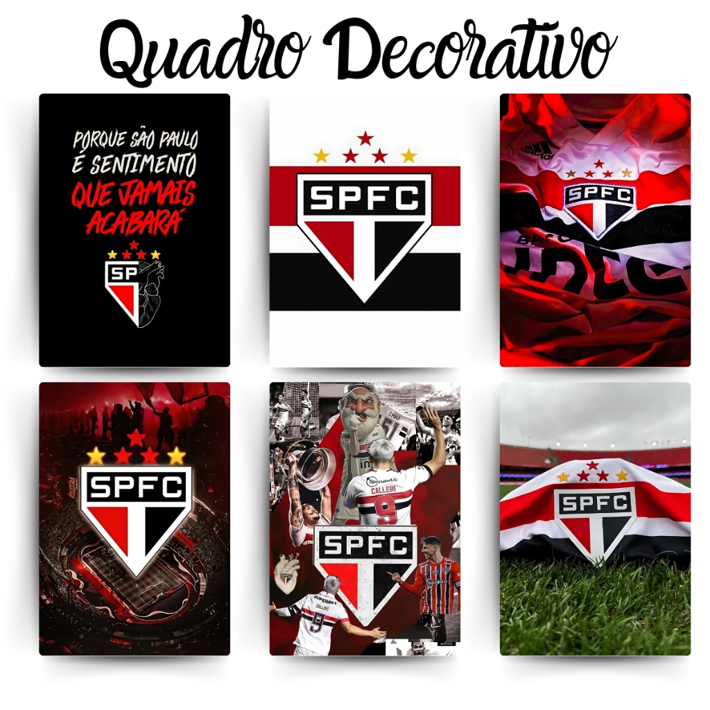 Placa Quadro Decorativo São Paulo Futebol Decoração Quarto Sala Time do Coração Jogo Tricolor