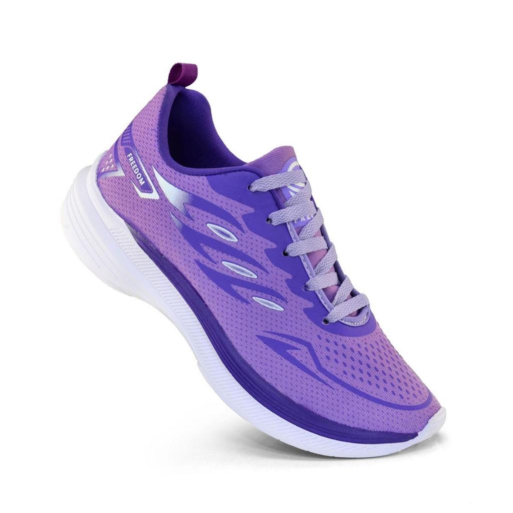 Tenis Feminino Escolar Academia Original FREEDOM Corrida Caminhada Lançamento LILAS VIOLETA em Oferta na Shopee