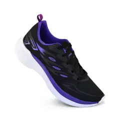Tenis Feminino Escolar Academia Original FREEDOM Corrida Caminhada Lançamento PRETO e ROXO