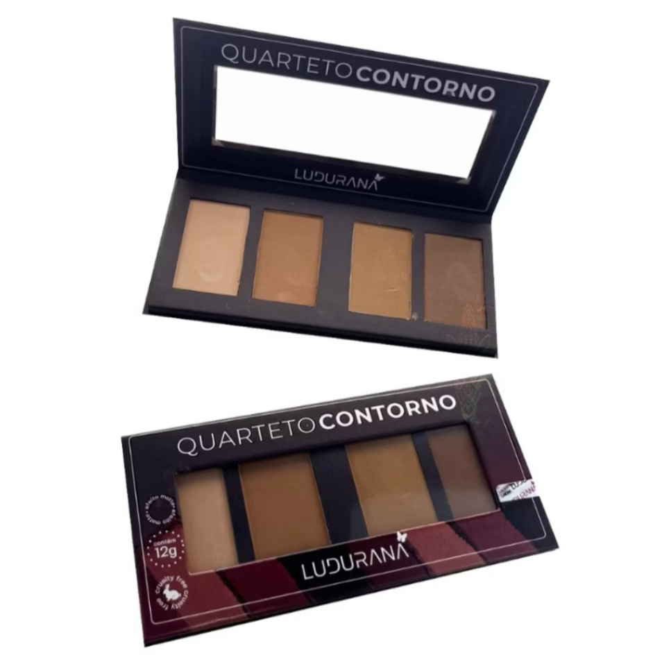 Paleta De Contorno Facial Quarteto Ludurana B00033 em Oferta na Shopee