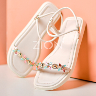 Sandália Papete Branca Flat Rasteirinha Feminina Acolchoada Tiras Pedraria Strass Brilho Sola Confort em Oferta na Shopee