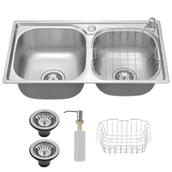 Cuba Dupla Gourmet Cozinha Aço Inox Com Acessórios 78X43cm
