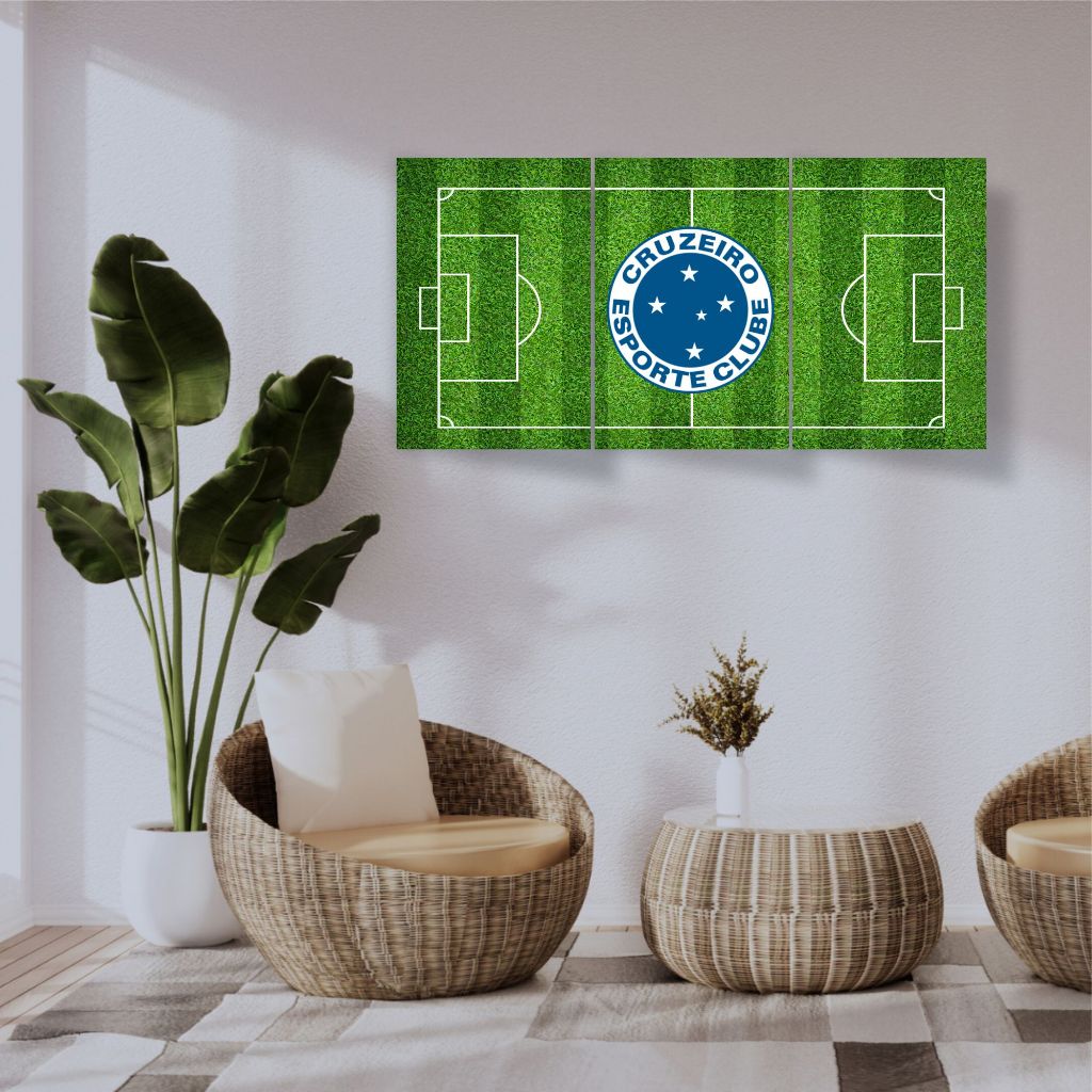 QUADROS DECORATIVOS TIME CRUZEIRO - KIT 3 QUADROS CRUZEIRO MEDIDA 20X30 CADA