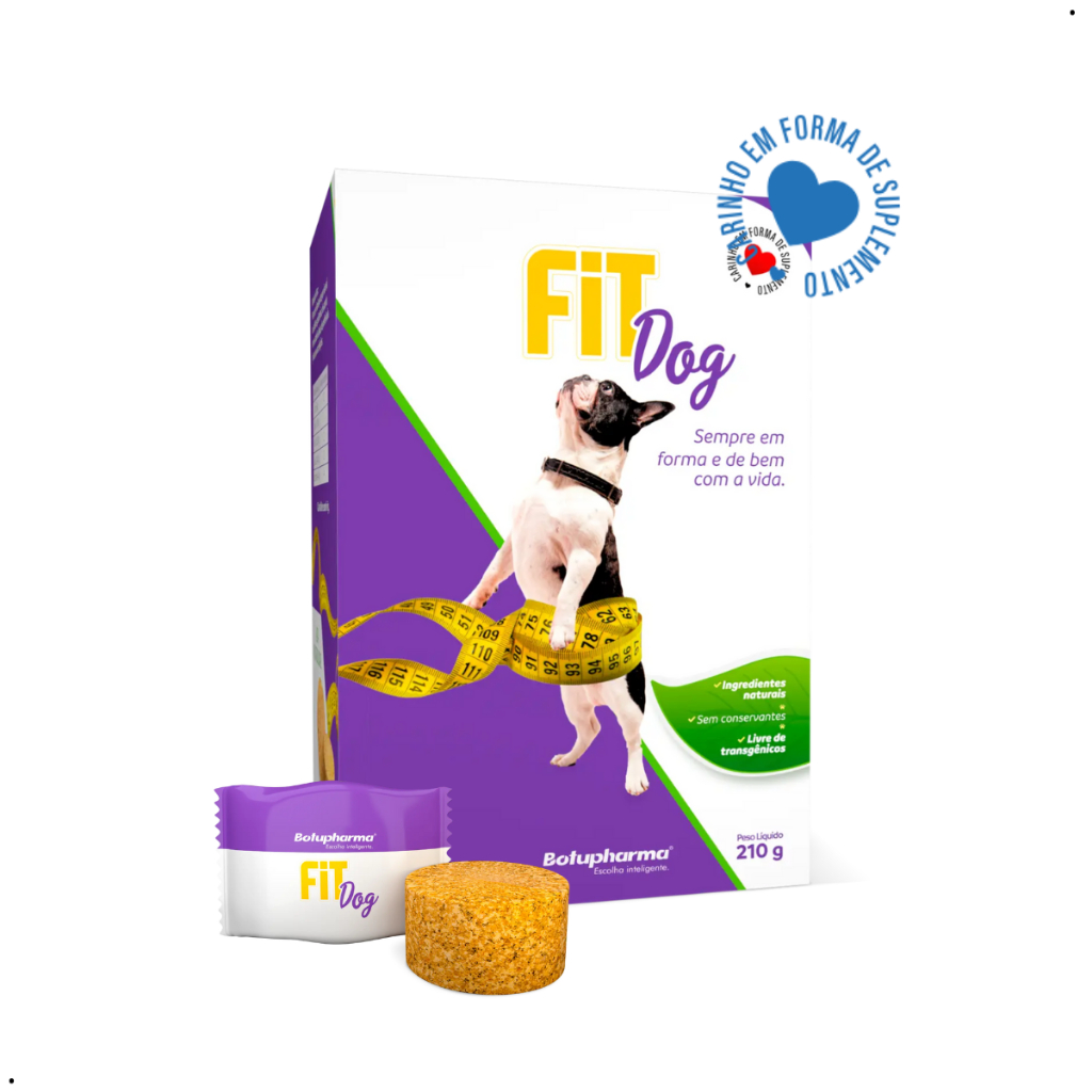 Fit Dog Suplemento  Botupharma 30 Tabletes 210g Auxilia no Controle Do Peso