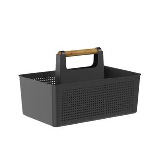 Organizador Multiuso Lavanderia Armazenamento e Transporte de Utensílios de Limpeza Flow Preto em Oferta na Shopee