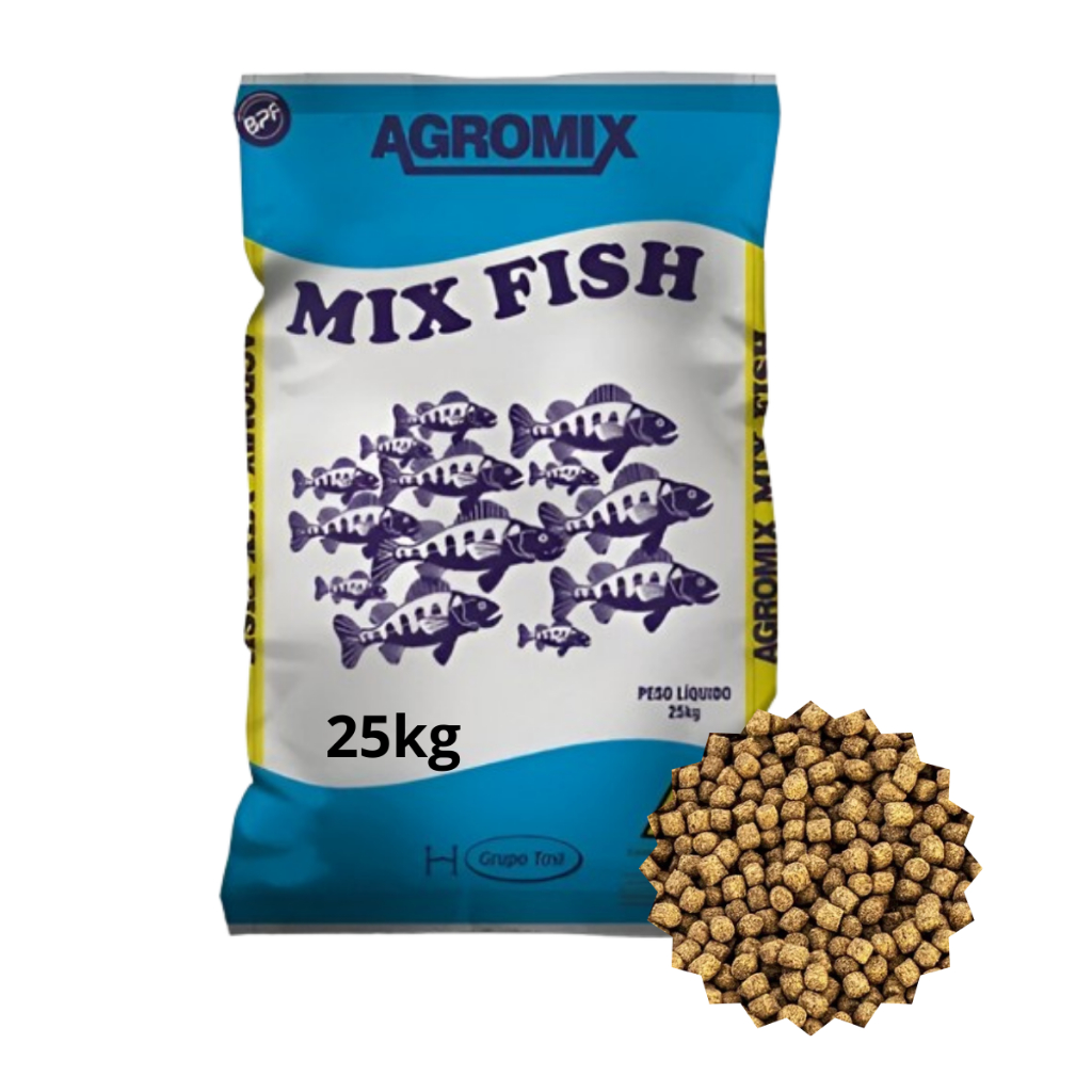 Ração para Peixe Tilapia, Tambaqui, Pacu, Carpa 32% Crescimento Engorda Onívoros Alevinos 4 A 6mm