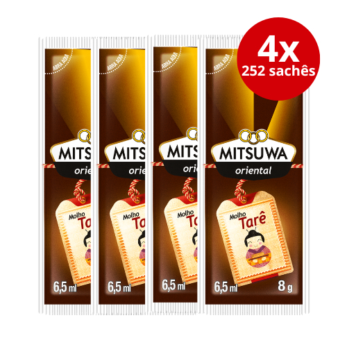 04 Caixas 252 Sachês De Molho Tarê Mitsuwa Comida Japonesa Chinesa Temaki Salmão Hot Roll 8G