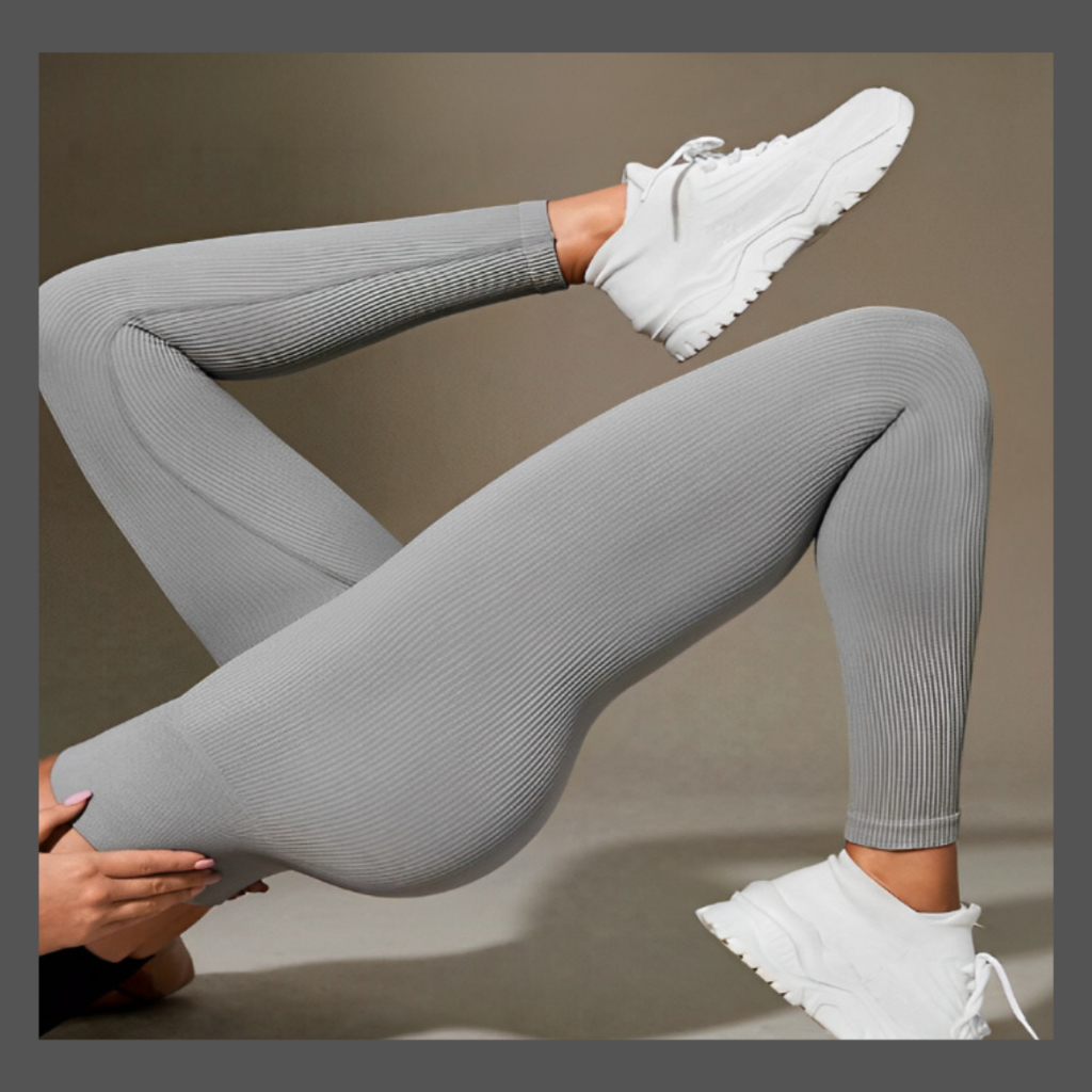 Calça Feminina Esportiva Canelada Poliamida Academia Elástica Importada