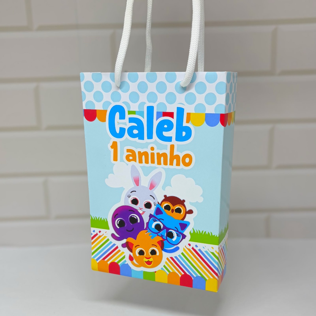 Sacolinha personalizada Bolofofos PEGUE E MONTE | Personalizados lembrancinhas mimos