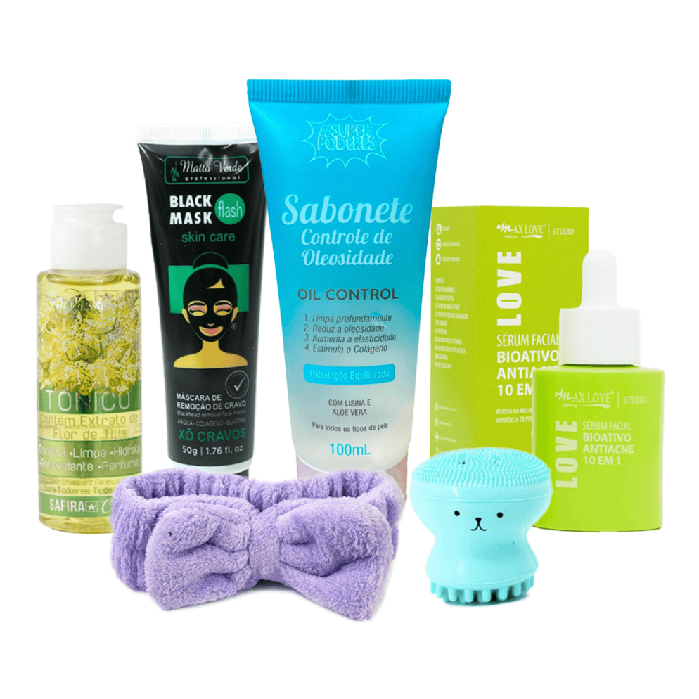 Kit Skin Care Antioleosidade Anti-acne Cuidado Facial Rotina Básica Pele Oleosa e Acneica SkinCare