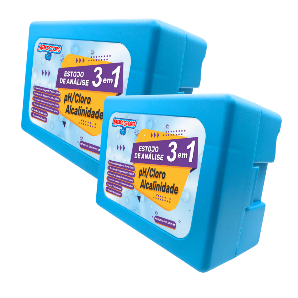 Kit 2 Estojos Medidor de Ph e Cloro e Alcalinidade Teste  Água De Piscina marca MENOS CLOR...