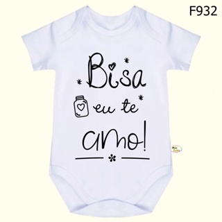 Body Bebê Frases Bisa Eu Te Amo SF932 em Oferta na Shopee