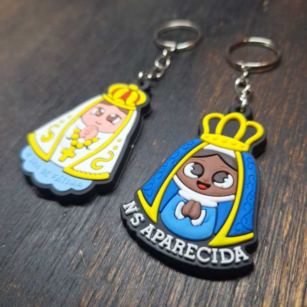 Chaveiro Emborrachado Nossa Senhora Aparecida Nossa senhora de Fátima - Envio Rápido