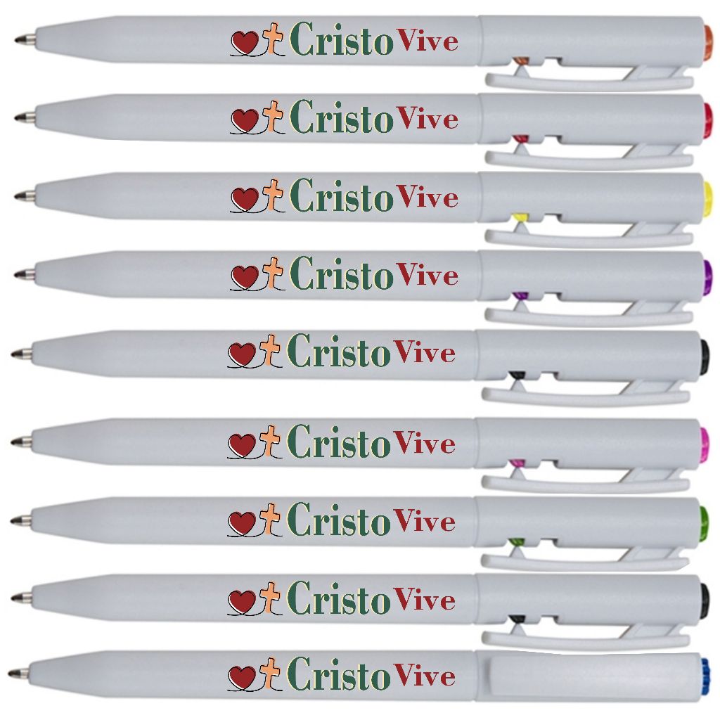 20 Lembrancinhas Canetas Evangelicas Cristão - Cristo Vive em Oferta na Shopee