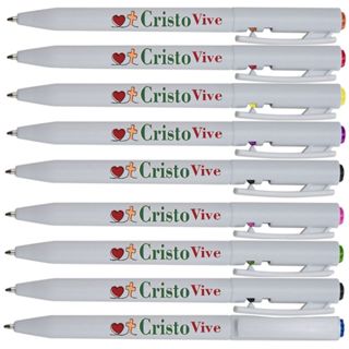 20 Lembrancinhas Canetas Evangelicas Cristão - Cristo Vive em Oferta na Shopee