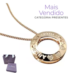 Presente De Aniversário Feminino Colar Cordão Abençoada Por Deus Rommanel Banhado Ouro 18k 531614