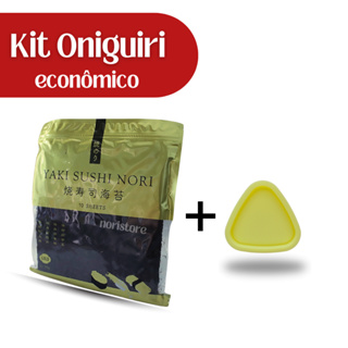 Kit Oniguiri Econômico com Alga Nori Gold 10 Folhas + forma oniguiri 5,5cm em Oferta na Shopee