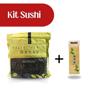 Kit Sushi Alga Nori Gold 50 folhas + Esteira bamboo Sushi-Mat em Oferta na Shopee