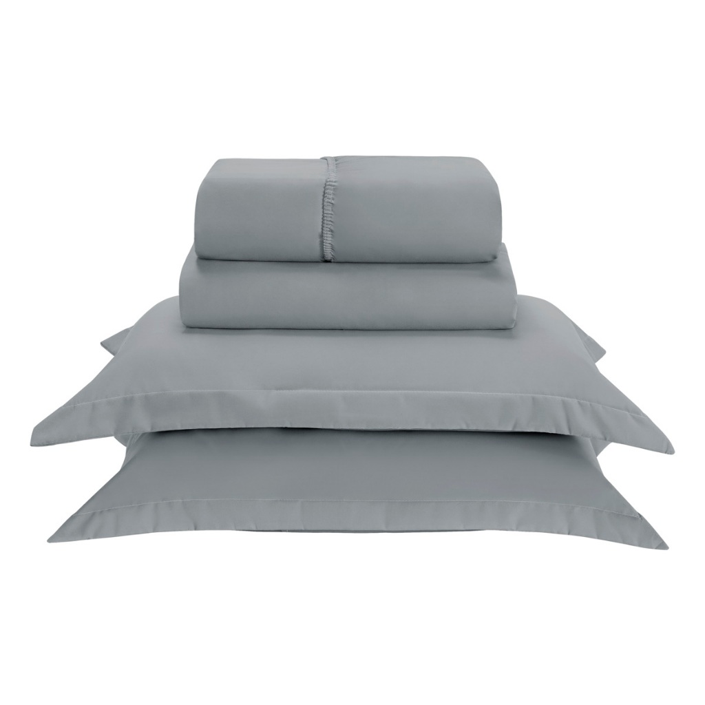 Jogo de Cama Lençol Aba Americana Percal 300 fios Basic Toque Macio Casal 4 Peças