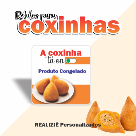 KIT Adesivos Glossy COXINHA ESTÁ ON 100 und 4x4cm REF06