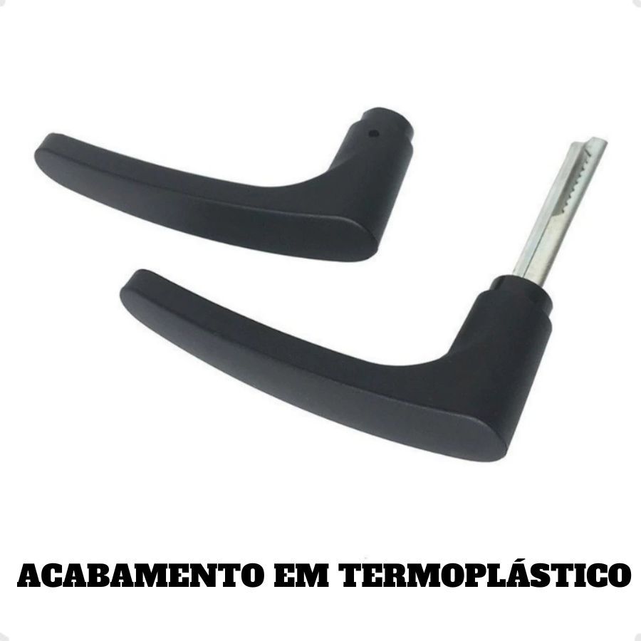 Kit 3 Fechaduras Porta Externa | Modelo Ipanema Reta | Preta | Soprano
