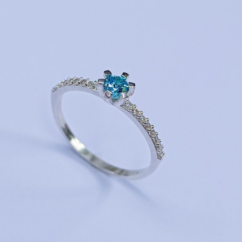 ANEL SOLITÁRIO PEDRA AZUL  - SOLITÁRIO PEDRA AZUL CLARO