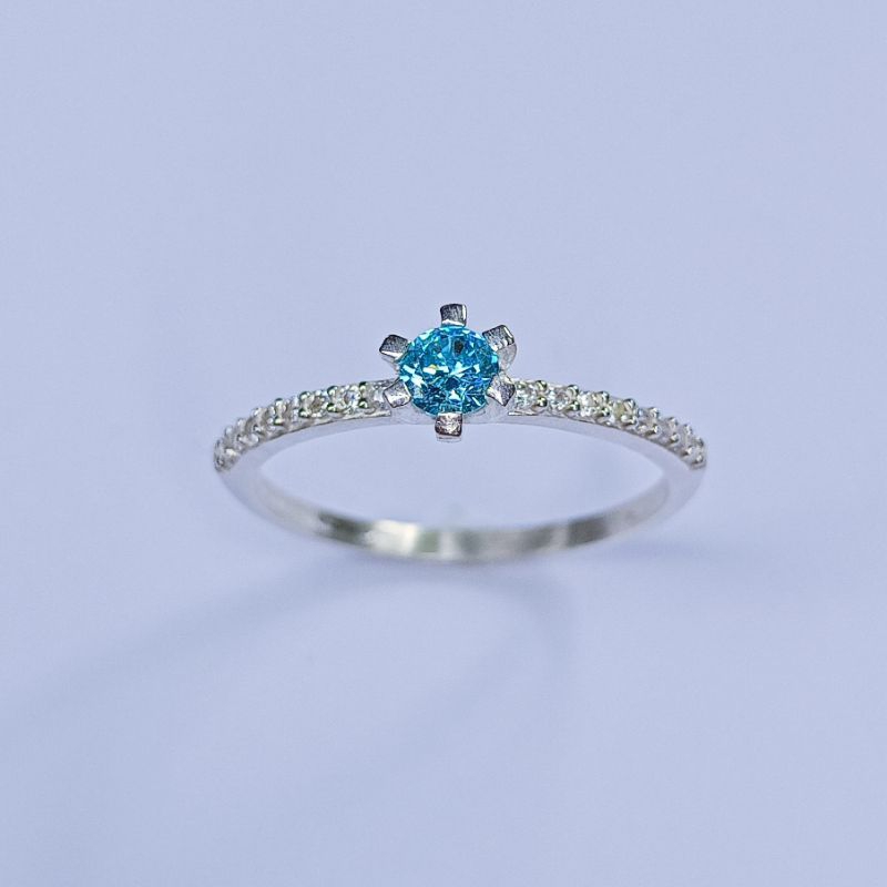 ANEL SOLITÁRIO PEDRA AZUL  - SOLITÁRIO PEDRA AZUL CLARO em Oferta na Shopee