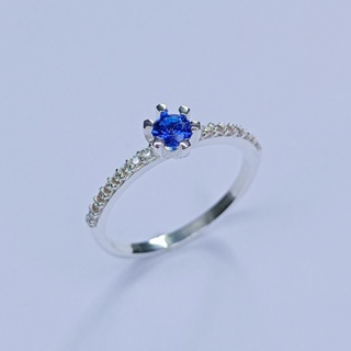 ANEL SOLITÁRIO PEDRA AZUL - SOLITÁRIO EM PRATA 925 - PEDRA AZUL em Oferta na Shopee