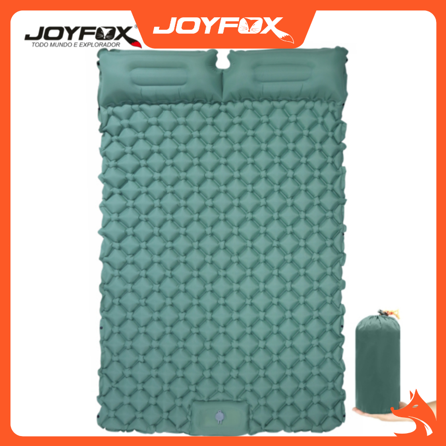 Colchão Inflável Automático De Casal Sleeping Pad Ar Externo Portátil De Acampamento 190 *120*5 Cm Com Travesseiro - Sports & Outdoors