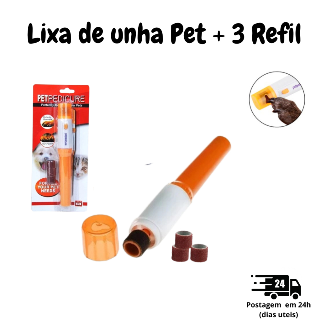Lixador Lixa Elétrica Cortador Unhas Pet Cachorro Gato com 3 Lixas em Oferta na Shopee