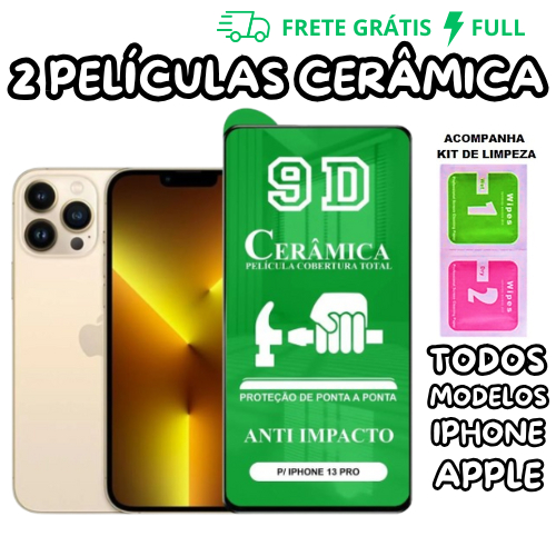 2 PELÍCULAS 9D 3D PARA IOS GEL HIDROGEL CERÂMICA FLEXÍVEL
