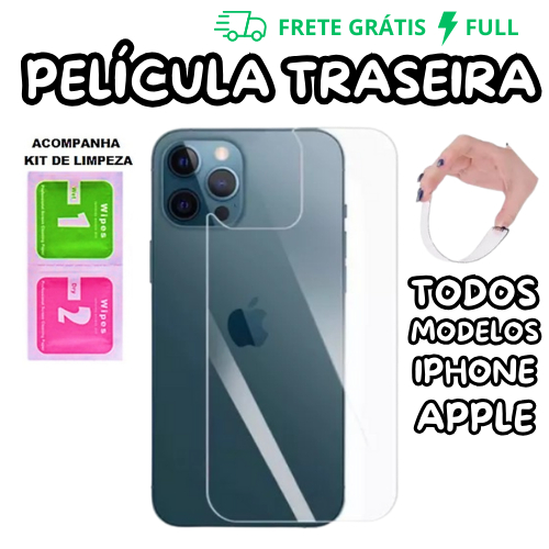 PELÍCULA TRASEIRA DE CERÂMICA FLEXÍVEL 3D/9D TODOS MODELOS