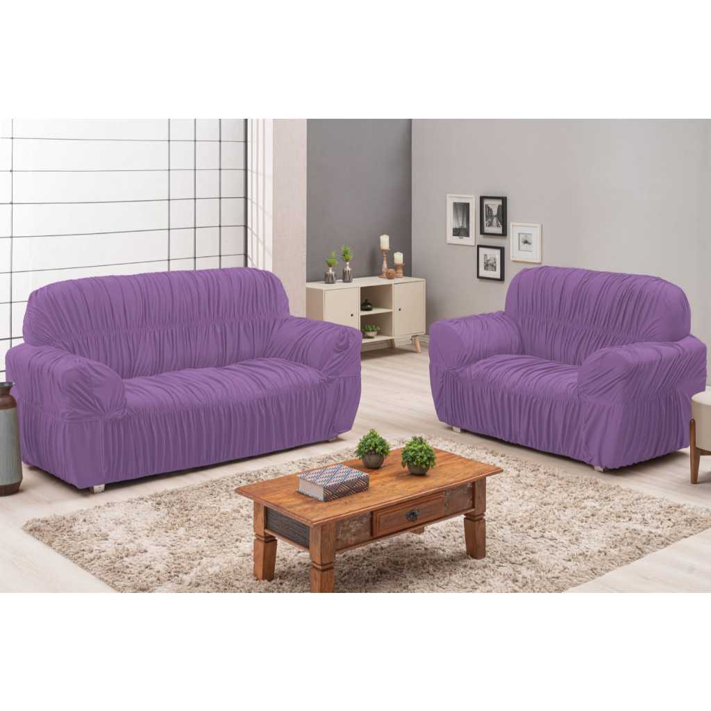 KIT DE CAPA DE SOFÁ 3 E 2 LUGARES ELASTICADA EM MALHA GEL 100%POLIÉSTER