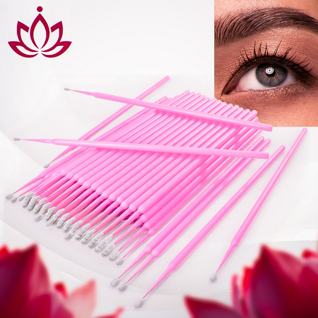 Kit 500 Microbrush Cotonete Alongamento de Cilios Fio a Fio Extensão em Oferta na Shopee