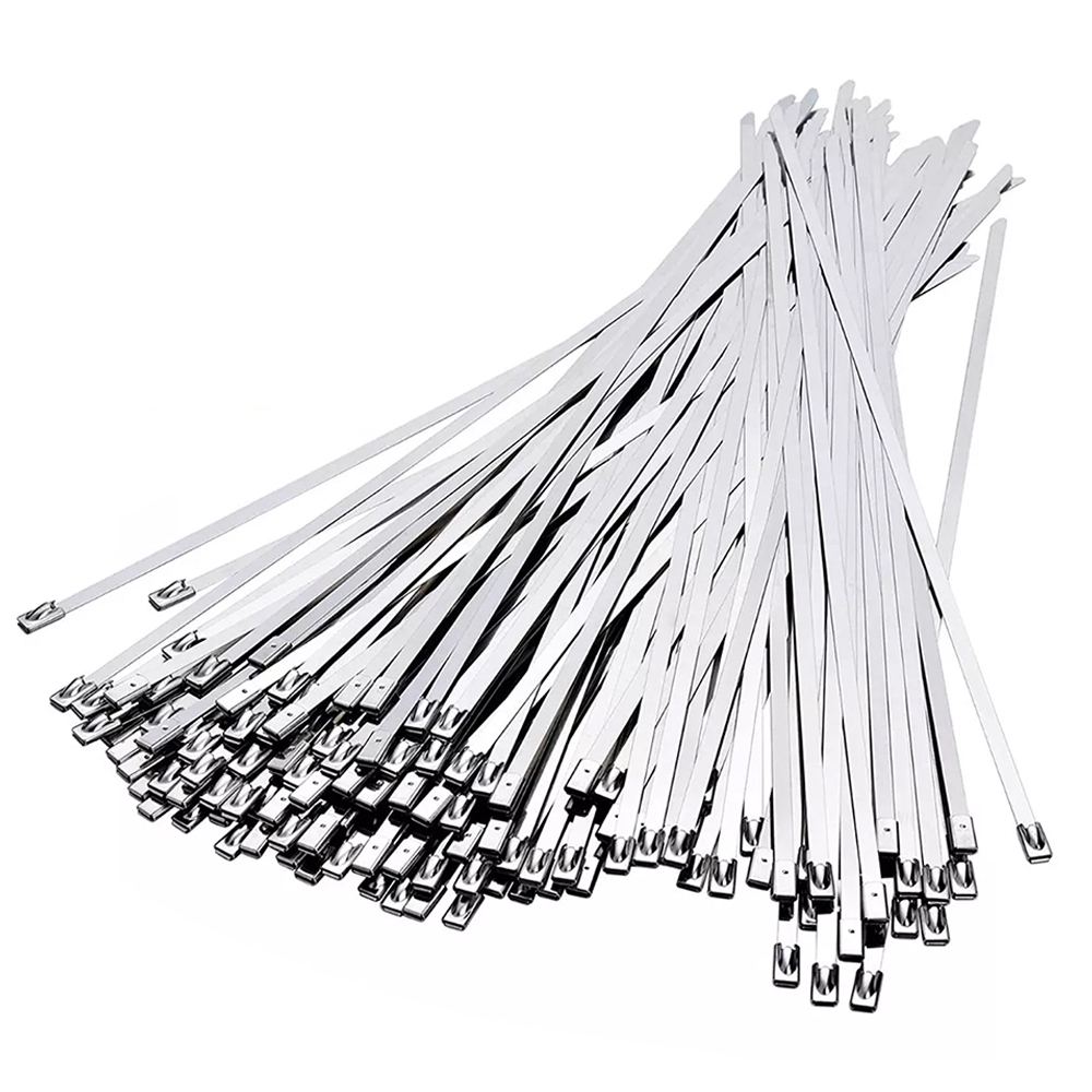 Kit 100x abraçadeiras Zip Tie Para Termotape Em Aço Inox 4.6X300mm
