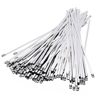 Kit 100x abraçadeiras Zip Tie Para Termotape Em Aço Inox 4.6X300mm