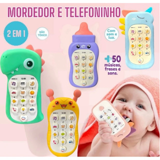 Brinquedo Celular Com Mordedor e Telefone Infantil Brinquedo Educativo Musical 2 em 1 Para Bebê Criança Divertido,Fanwix em Oferta na Shopee